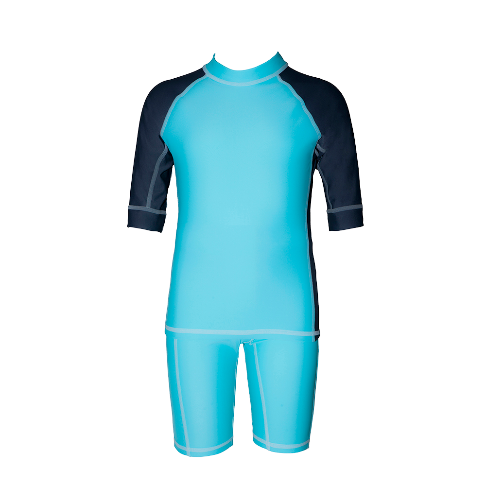 rash guard set, children, blue